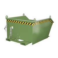 Bauer Kippbehälter mit geringer Bauhöhe 1,0 m³ - max. 1500 kg - Stahl lackiert - RAL 6011 Resedagrün