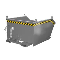 Bauer Kippbehälter mit geringer Bauhöhe 1,0 m³ - max. 1500 kg - Stahl lackiert - RAL 7005 Mausgrau