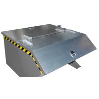 Bauer Kippbehälter mit geringer Bauhöhe 1,0 m³ - max. 1500 kg - Stahl lackiert - RAL 7005 Mausgrau
