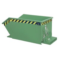 Bauer Kippbehälter mit geringer Bauhöhe 0,3 m³ - max. 750 kg - Stahl lackiert - RAL 6011 Resedagrün