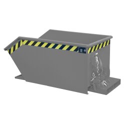 Bauer Kippbehälter mit geringer Bauhöhe 0,3 m³ - max. 750 kg - Stahl lackiert - RAL 7005 Mausgrau