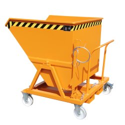 Bauer Kippmulde mit Einfahrtaschen 0,7 m³ - max. 1000 kg - Stahl lackiert - RAL 2000 Gelborange