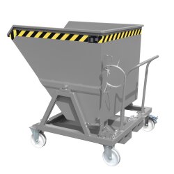 Bauer Kippmulde mit Einfahrtaschen 0,7 m³ - max. 1000 kg - Stahl lackiert - RAL 7005 Mausgrau