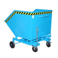 Bauer Kastenwagen f&uuml;r Sch&uuml;ttg&uuml;ter mit Einfahrtaschen 1,0 m&sup3; - max. 300 kg - Stahl lackiert - RAL 5012 Lichtblau