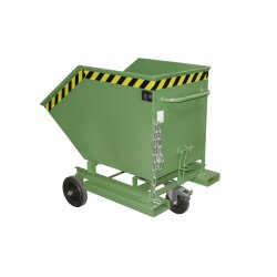 Bauer Kastenwagen für Schüttgüter mit Einfahrtaschen 0,4 m³ - max. 300 kg - Stahl lackiert - RAL 6011 Resedagrün