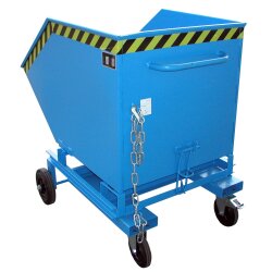 Bauer Kastenwagen für Schüttgüter mit Einfahrtaschen 0,6 m³ - max. 300 kg - Stahl lackiert - RAL 5012 Lichtblau