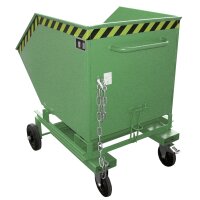 Bauer Kastenwagen für Schüttgüter mit Einfahrtaschen 0,6 m³ - max. 300 kg - Stahl lackiert - RAL 6011 Resedagrün