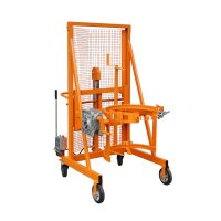 Bauer Fass Liftomat für 1 x 110-220 Liter Fässer - Hydraulische Ausführung mit Handpumpe - Stahl lackiert - RAL 2000 Gelborange