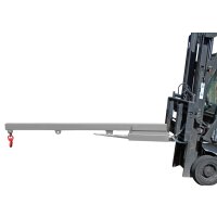Bauer Lastarm 1 Haken Starre Ausführung Grundlänge 2400 mm - 500-2500 kg Nutzlast Stahl lackiert - RAL 7005 Mausgrau