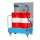 Bauer Fahrbare Auffangwanne mit Lochplattenwand für 2 x 200 Liter Fass - Gitterrost - Schiebegriff - Stahl lackiert - RAL 5012 Lichtblau