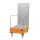 Bauer Fahrbare Auffangwanne mit Lochplattenwand für 2 x 200 Liter Fass - Gitterrost - Schiebegriff - Stahl lackiert - RAL 2000 Gelborange