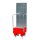 Bauer Fahrbare Auffangwanne mit Lochplattenwand für 1 x 60 Liter Fass - Gitterrost - Schiebegriff - Stahl lackiert - RAL 3000 Feuerrot