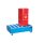 Bauer Auffangwanne für 2 x 200 Liter Fässer - 120 x 80 cm - mit Profilrost - mit Stützfüßen - Stahl lackiert - RAL 5012 Lichtblau