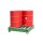 Bauer Auffangwanne für 4 x 200 Liter Fässer - 120 x 120 cm - mit Profilrost - mit Stützfüßen - Stahl lackiert - RAL 6011 Resedagrün