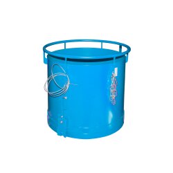 Bauer Rundbehälter mit Bodenentleerung  0,3 m³ - max. 500 kg - Stahl lackiert - RAL 5012 Lichtblau