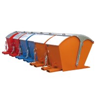 Bauer Kippbehälter mit Runddeckel 1,0 m³ - max. 1500 kg - Stahl lackiert - RAL 2000 Gelborange