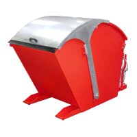 Bauer Kippbehälter mit Runddeckel 1,0 m³ - max. 1500 kg - Stahl lackiert - RAL 3000 Feuerrot