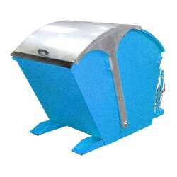 Bauer Kippbehälter mit Runddeckel 1,0 m³ - max. 1500 kg - Stahl lackiert - RAL 5012 Lichtblau