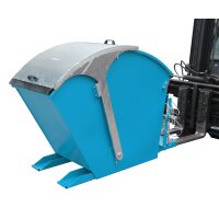 Bauer Kippbehälter mit Runddeckel 0,75 m³ - max. 1000 kg - Stahl lackiert - RAL 5012 Lichtblau