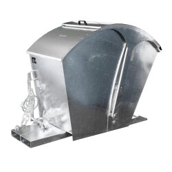 Bauer Kippbehälter mit Runddeckel 0,75 m³ - max. 1000 kg - Stahl - feuerverzinkt