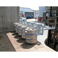 Bauer Fasslifter 2 Fässer - max. 200 kg - für gefüllte 60-l-Stahl-Spundfässer - Stahl - lackiert - RAL 2000 Gelborange