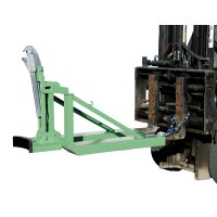 Bauer Fasslifter 1 Fass - max. 800 kg - für Rollreifenfässer und 220-l-Kunststoff-L-Ringfässer - Stahl - lackiert - RAL 6011 Resedagrün