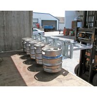 Bauer Fasslifter 2 Fässer - max. 1600 kg - für gefüllte Kunststoff-Deckelfässer - Stahl - lackiert - RAL 3000 Feuerrot