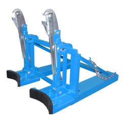 Bauer Fasslifter 2 Fässer - max. 1600 kg - für Rollreifenfässer und 220-l-Kunststoff-L-Ringfässer - Stahl - lackiert - RAL 5012 Lichtblau