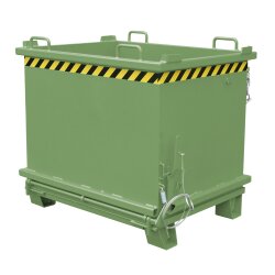 Bauer Stabiler Klappbodenbehälter 1,5 m³ - max. 2000 kg - Stahl - lackiert - RAL 6011 Resedagrün