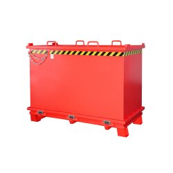 Bauer Stabiler Klappbodenbehälter 2,0 m³ - max. 2000 kg - Stahl - lackiert - RAL 3000 Feuerrot
