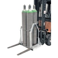 Bauer Gasflaschen Palette f&uuml;r max. 4 Flaschen &Oslash; 250 mm - Kippbegrenzung - Feuerverzinkt