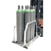 Bauer Gasflaschen Palette für max. 8 Flaschen Ø 250 mm - Kippbegrenzung - Feuerverzinkt