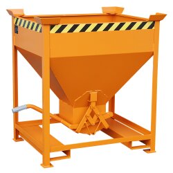 Bauer Silobehälter 0,37 m³ mit Einfahrtaschen ohne Schiebeverschluss  - Stahl - lackiert - RAL 2000 Gelborange