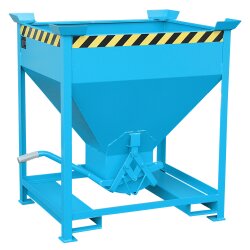Bauer Silobehälter 0,37 m³ mit Einfahrtaschen ohne Schiebeverschluss  - Stahl - lackiert - RAL 5012 Lichtblau