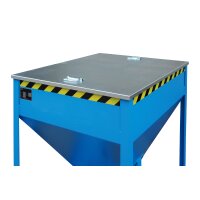 Bauer Silobehälter 0,37 m³ mit Einfahrtaschen ohne Schiebeverschluss  - Stahl - lackiert - RAL 5012 Lichtblau