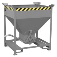 Bauer Silobehälter 0,37 m³ mit Einfahrtaschen ohne Schiebeverschluss  - Stahl - lackiert - RAL 7005 Mausgrau