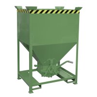 Bauer Silobehälter 0,6 m³ mit Einfahrtaschen ohne Schiebeverschluss  - Stahl - lackiert - RAL 6011 Resedagrün