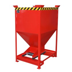 Bauer Silobehälter 0,6 m³ mit Einfahrtaschen mit Schiebeverschluss  - Stahl - lackiert - RAL 3000 Feuerrot