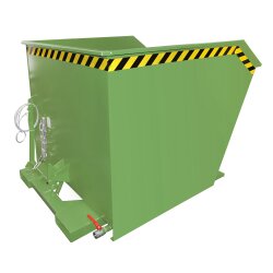 Bauer Kippbarer Spänebehälter - Ablasshahn - 1,0 m³ - max. 1500 kg - Stahl - lackiert - RAL 6011 Resedagrün