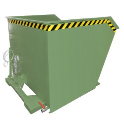 Bauer Kippbarer Spänebehälter - Ablasshahn - 2,0 m³ - max. 1500 kg - Stahl - lackiert - RAL 6011 Resedagrün