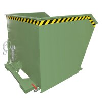 Bauer Kippbarer Spänebehälter - Ablasshahn - 2,0 m³ - max. 1500 kg - Stahl - lackiert - RAL 6011 Resedagrün