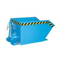 Bauer Kippbarer Spänebehälter Ablasshahn 0,5 m³ - max. 1000 kg - Stahl - lackiert - RAL 5012 Lichtblau