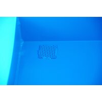 Bauer Wasserdichte Sp&auml;ne Kippmulde mit Siebblech 1,0 m&sup3; - max. 300 kg - Stahl lackiert - RAL 5012 Lichtblau