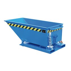 Bauer Niedrige wasserdichte Späne Kippmulde mit Sieb 0,25 m³ - max. 300 kg - Stahl - lackiert - RAL 5012 Lichtblau