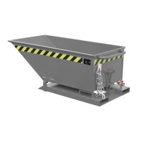 Bauer Niedrige wasserdichte Späne Kippmulde mit Sieb 0,25 m³ - max. 300 kg - Stahl - lackiert - RAL 7005 Mausgrau