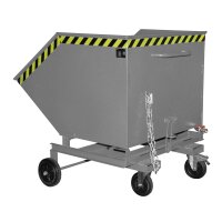Bauer Sp&auml;ne Kastenwagen mit Einfahrtaschen 1,0 m&sup3; - max. 300 kg - Stahl - lackiert - RAL 7005 Mausgrau