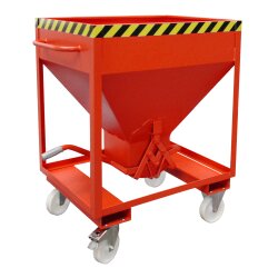 Bauer Silobehälter 0,37 m³ Rollbar mit Einfahrtaschen ohne Schiebeverschluss  - Stahl - lackiert - RAL 3000 Feuerrot