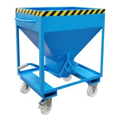 Bauer Silobehälter 0,37 m³ Rollbar mit Einfahrtaschen ohne Schiebeverschluss  - Stahl - lackiert - RAL 5012 Lichtblau