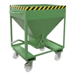 Bauer Silobehälter 0,37 m³ Rollbar mit Einfahrtaschen ohne Schiebeverschluss  - Stahl - lackiert - RAL 6011 Resedagrün