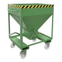 Bauer Silobehälter 0,37 m³ Rollbar mit Einfahrtaschen ohne Schiebeverschluss  - Stahl - lackiert - RAL 6011 Resedagrün
